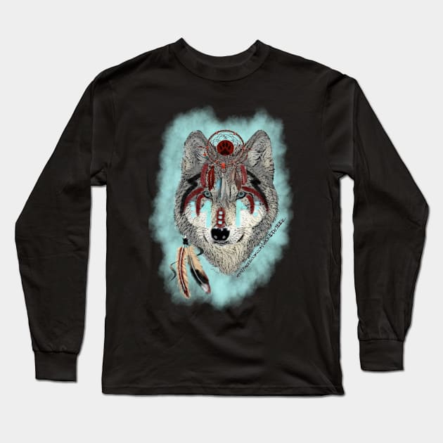 Wolf Long Sleeve T-Shirt by Wicked9mm